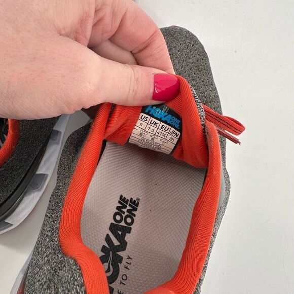 Hoka One One Elevon Women's Lightweight Lace Up Running Shoes Gray Orange Size 9 - Picture 8 of 12